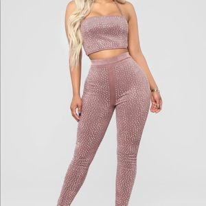 Extra Small Mauve Rhinestone Matching Set